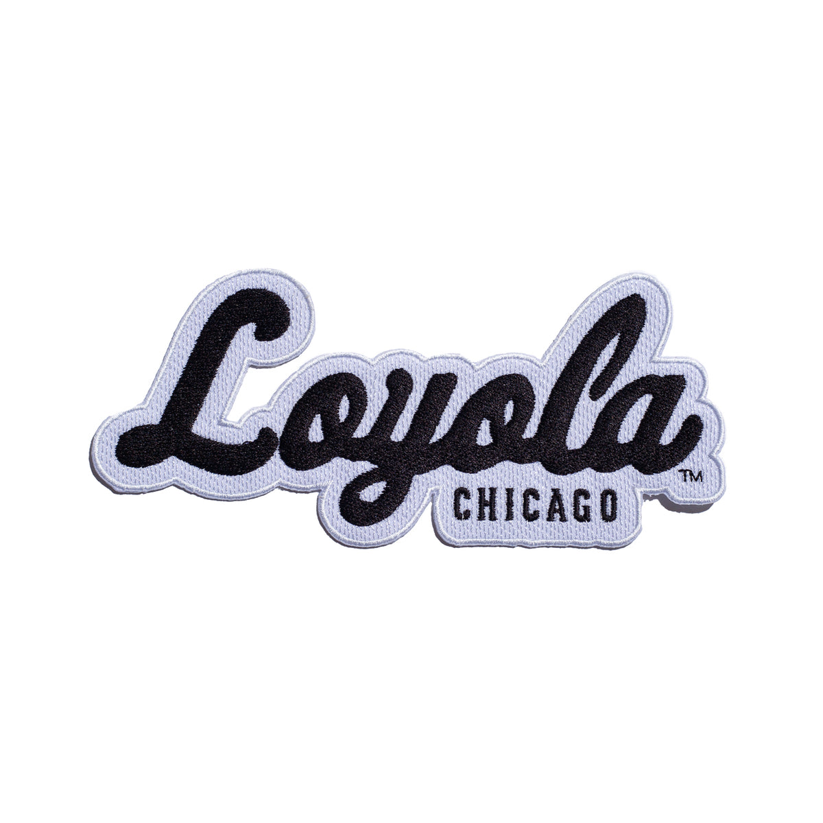 Loyola University Chicago Premium Script Logo Patch in Black and White