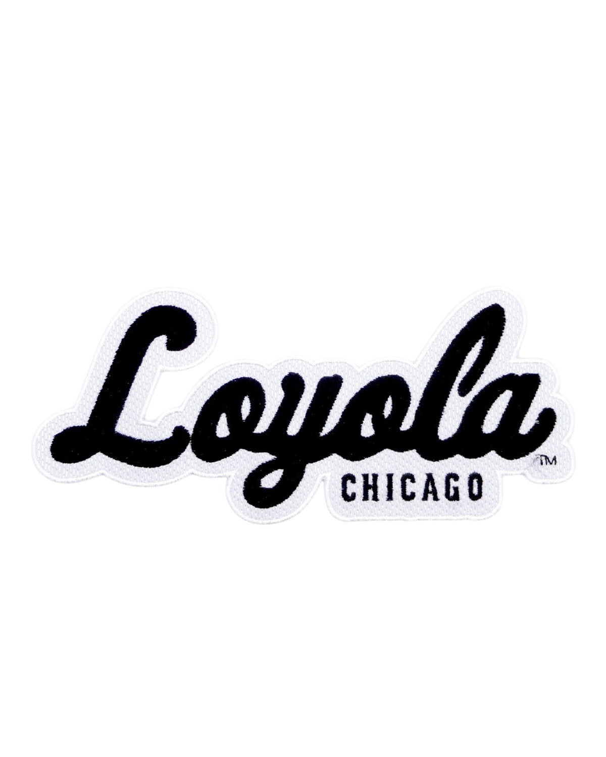 Loyola University Chicago Premium Script Logo Patch in Black and White by SOUNDOFF - front