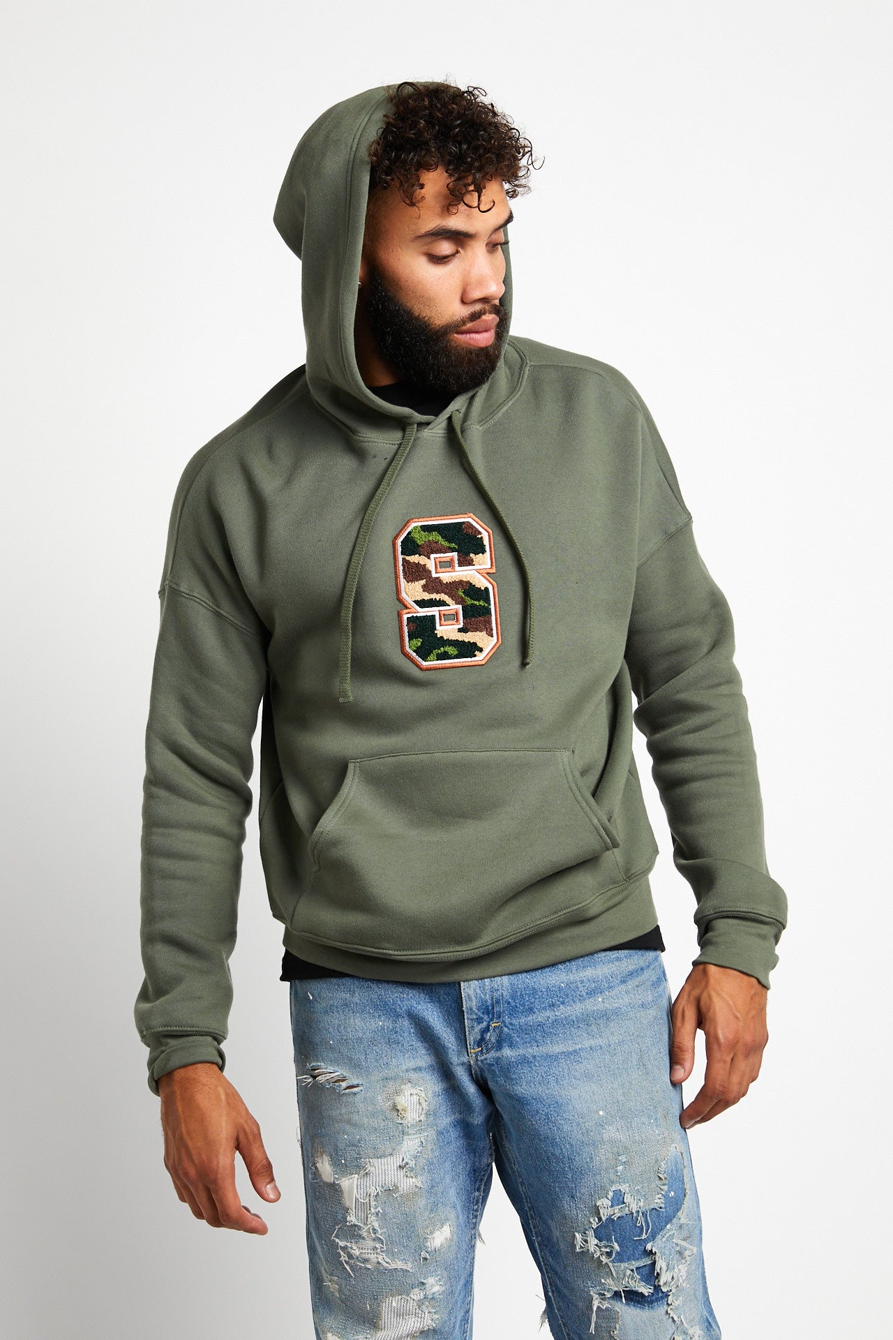 mens.womens.green.sweatshirt.hoodie.cotton.polyester.varsity