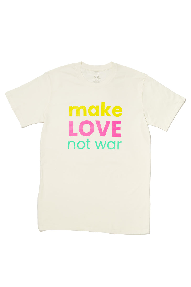 MAKE LOVE NOT WAR T-SHIRT; NATURAL