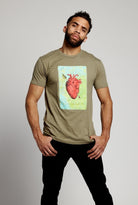 soundoff.mens.green.t.shirt.graphic.tee.el.corazon.the.warriors.heart.cotton.polyester.rayon.blend.