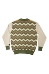 RETROWAVE KNIT; BEIGE & OLIVE (MADE TO ORDER)