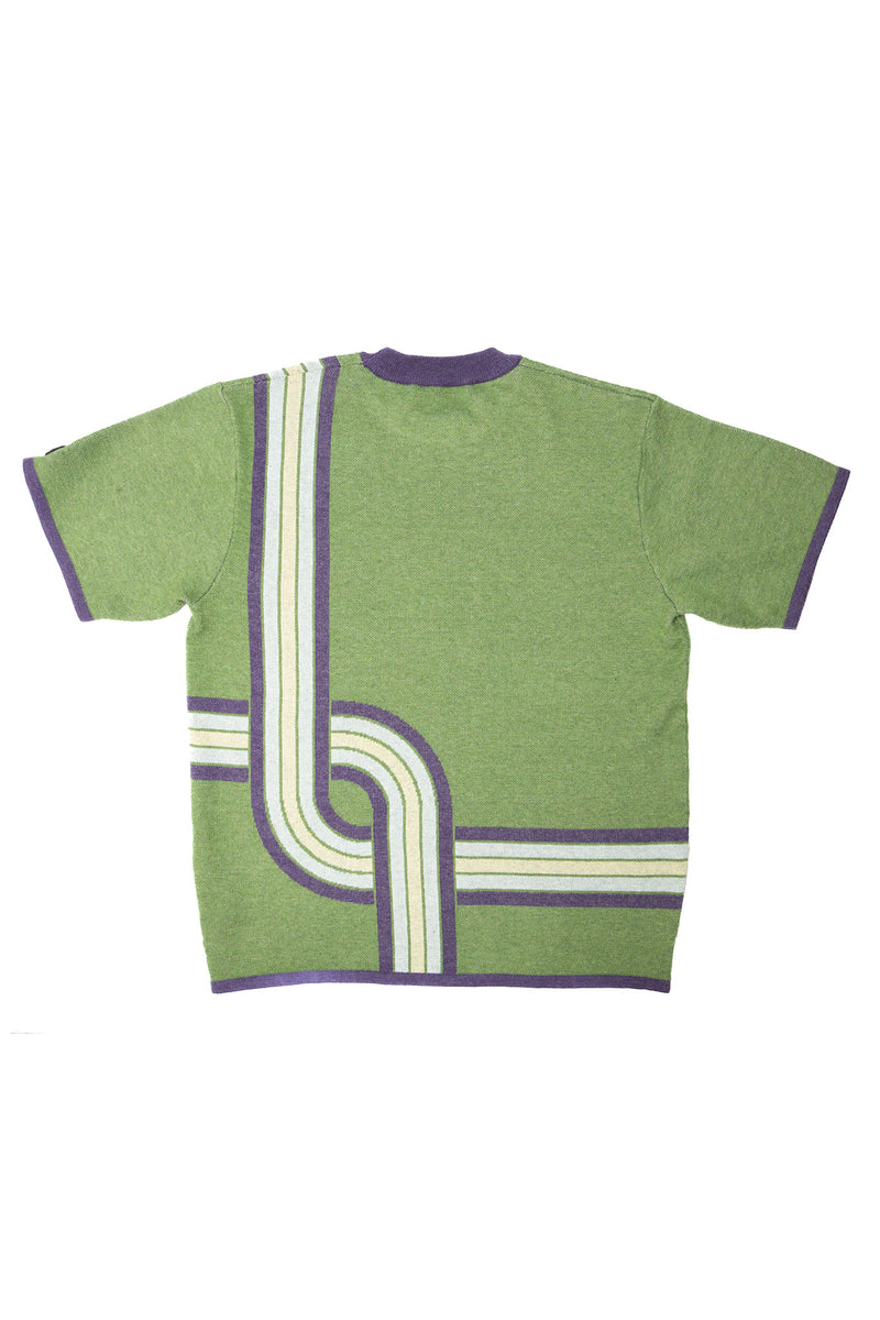 GROOVE LINES KNIT; GRASS & VIOLET (MADE TO ORDER)