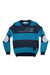 RUGBY STRIPE VARSITY KNIT; MADE TO ORDER; CYAN/NAVY