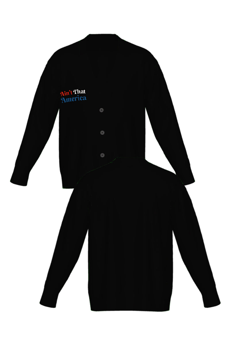 AIN’T THAT AMERICA KNIT; BLACK (MADE TO ORDER)