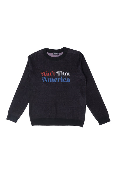 AIN’T THAT AMERICA KNIT; BLACK (MADE TO ORDER)