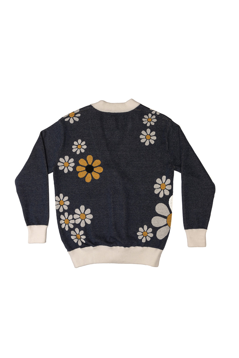 DAISY KNIT; NAVY & BLEACH (MADE TO ORDER)