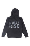 FIST & ROSE STILL I RISE MIDWEIGHT HOODED PULLOVER; BLACK