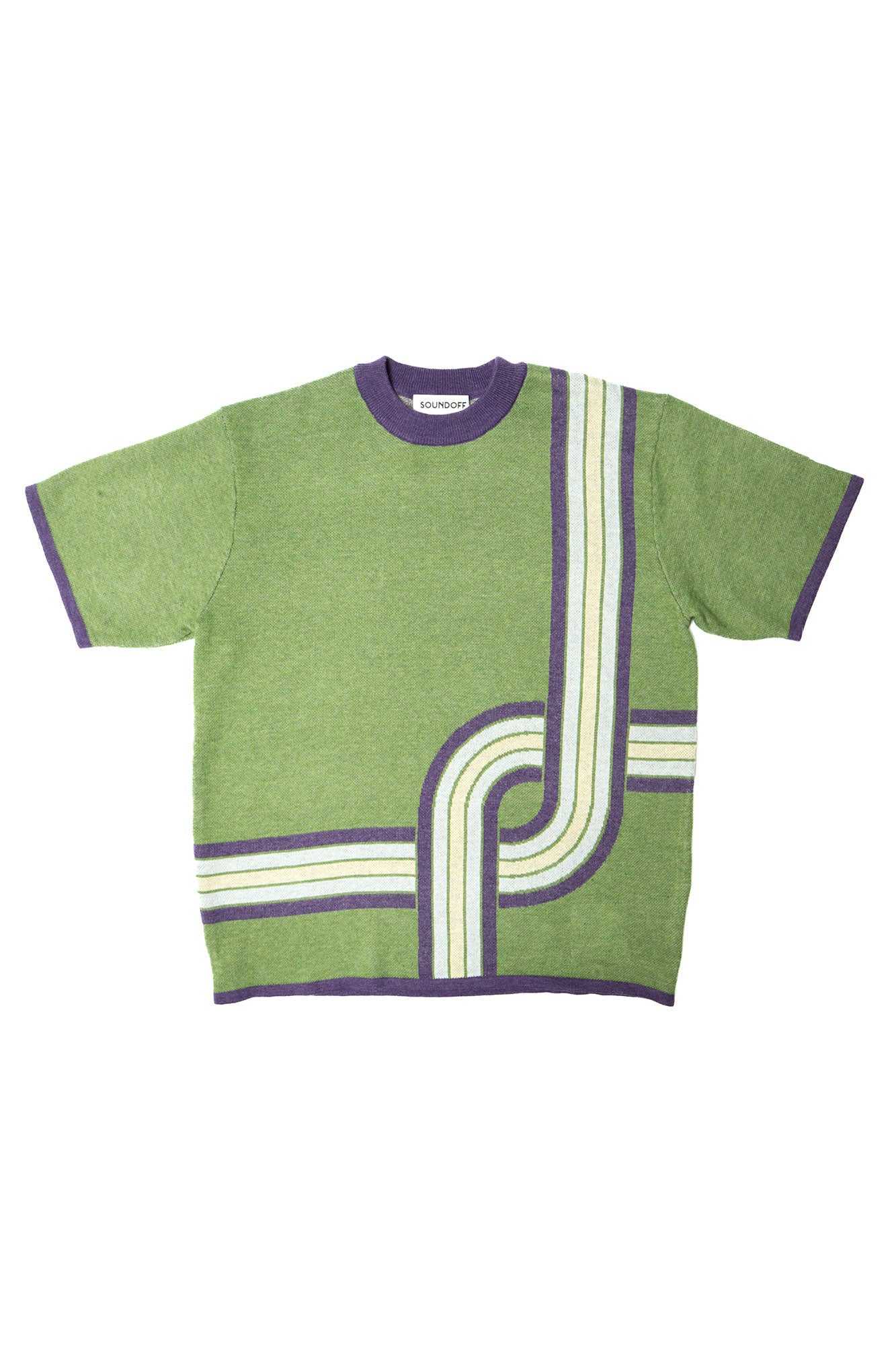 GROOVE LINES KNIT; GRASS & VIOLET (MADE TO ORDER)