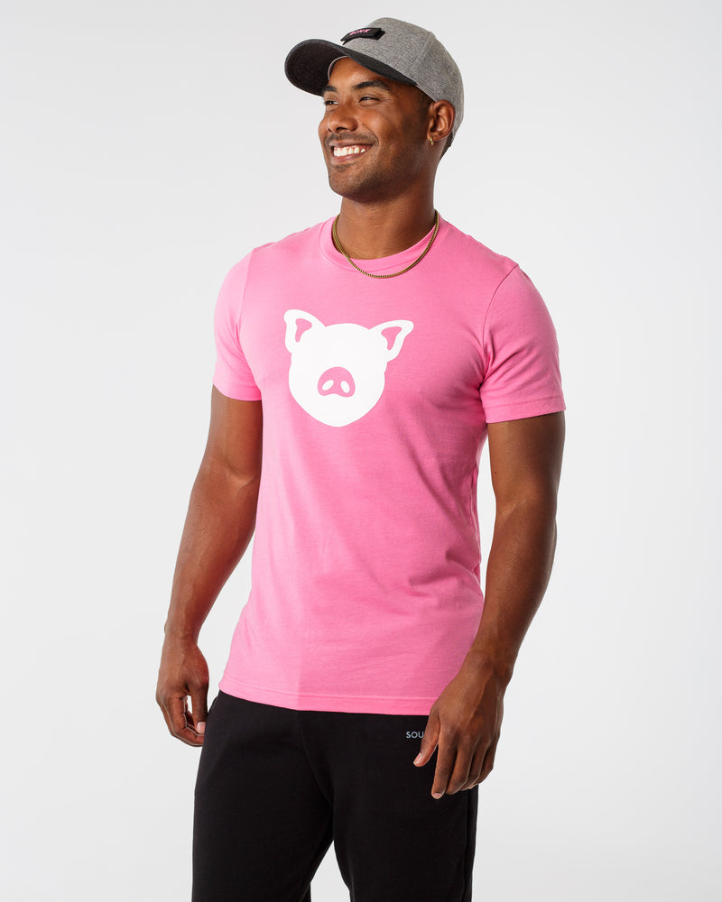 PIG ICON CREW T-SHIRT; PINK