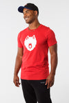 WOLF ICON CREW T-SHIRT; RED