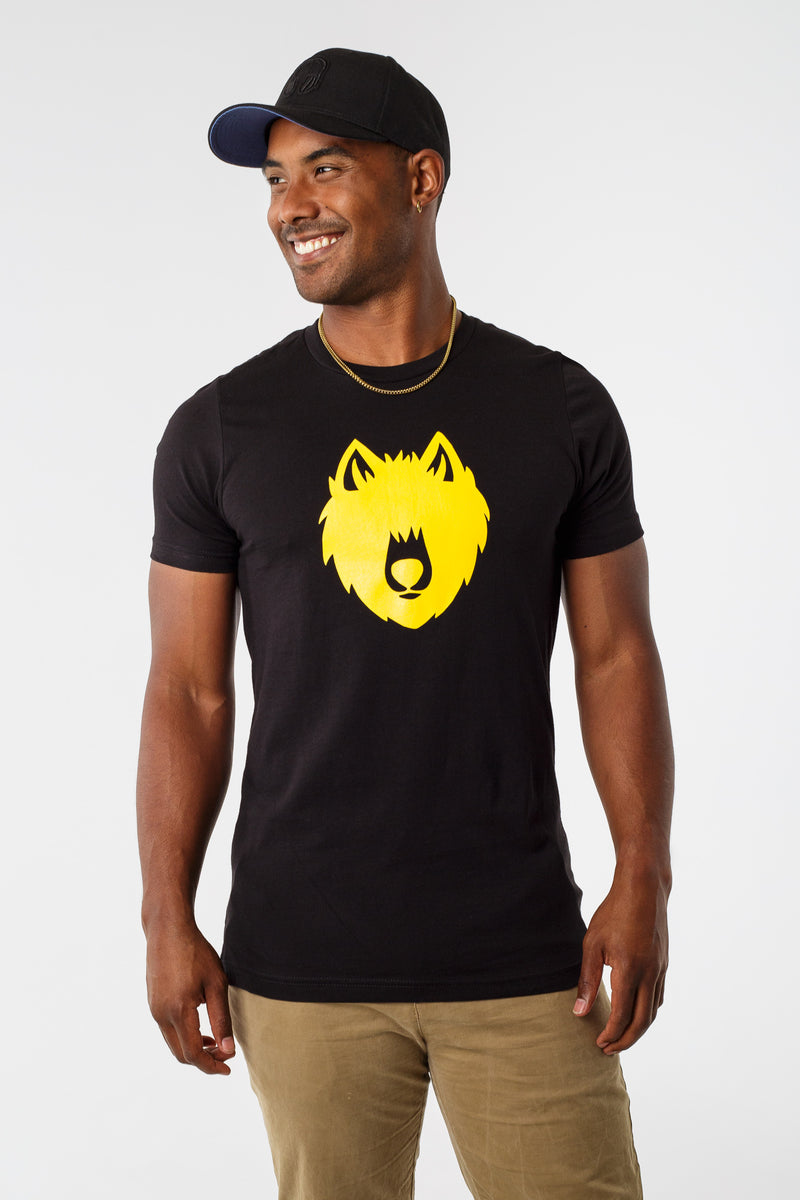 WOLF ICON CREW T-SHIRT; BLACK