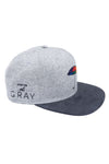 HERRINGBONE & SUEDE KIMPTON GRAY EMBROIDERED DON'T RAIN ON MY PARADE SNAPBACK
