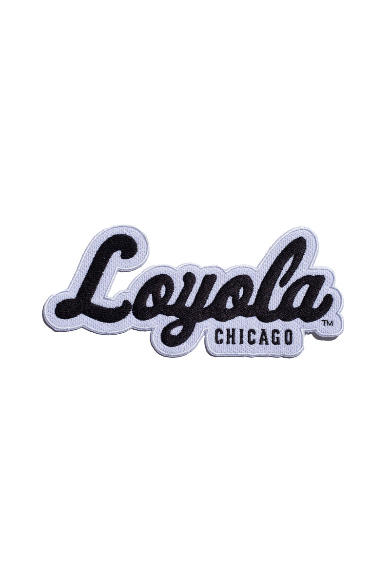 LOYOLA CHICAGO PATCH; BLACK & WHITE (7.0" x 3.0")