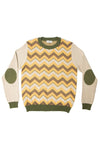 RETROWAVE KNIT; BEIGE & OLIVE (MADE TO ORDER)