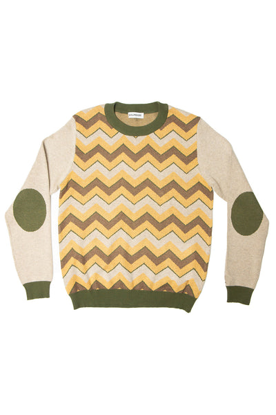 RETROWAVE KNIT; BEIGE & OLIVE (MADE TO ORDER)