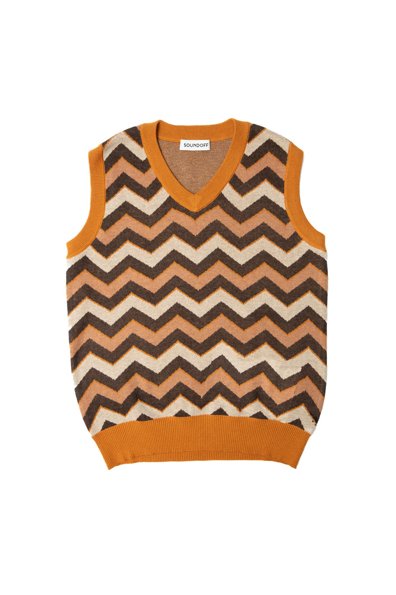 RETROWAVE KNIT; BEIGE & ORANGE (MADE TO ORDER)