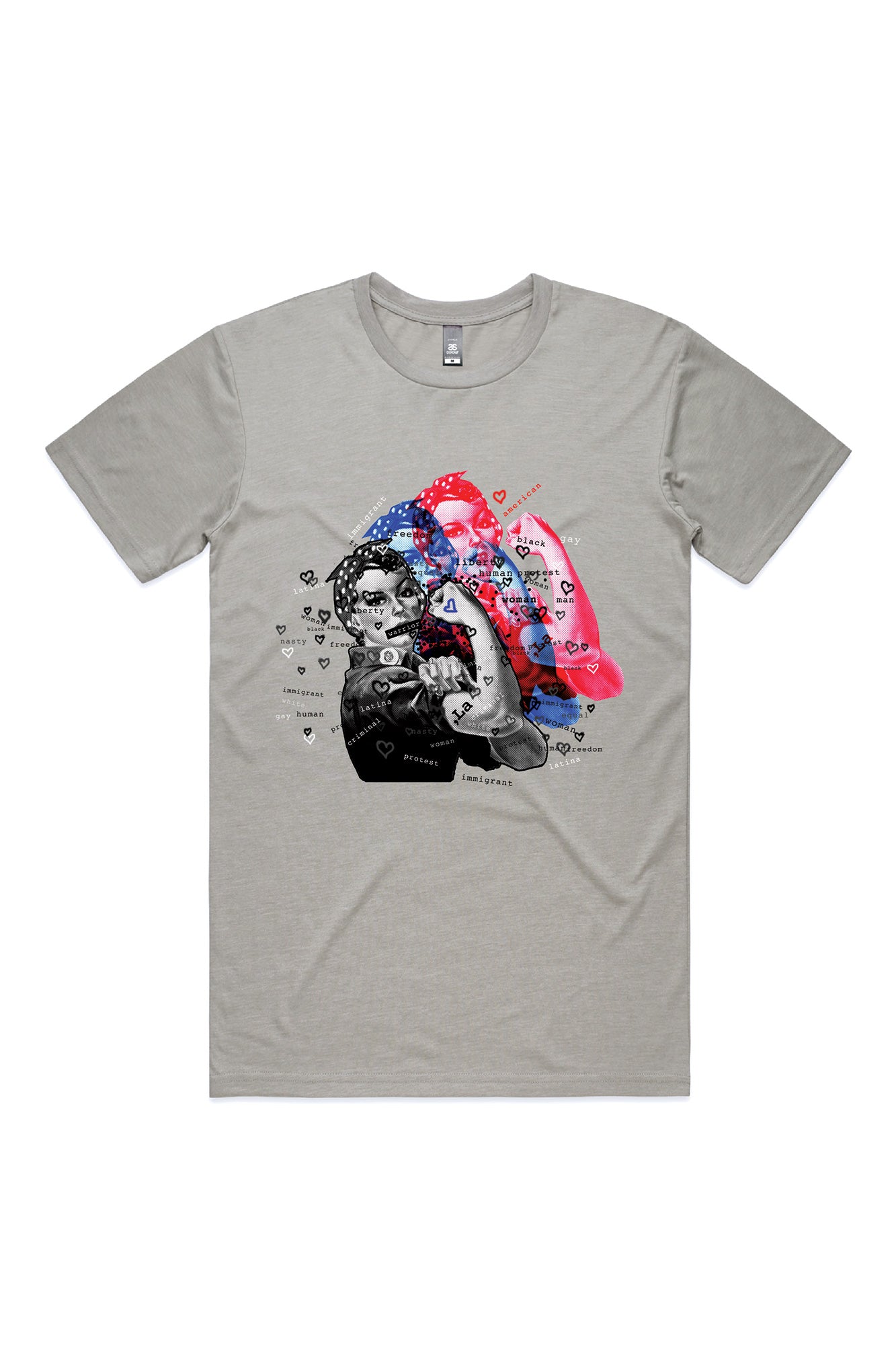 WARRIOR ROSIE T-SHIRT; GREY