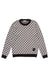 HOUNDSTOOTH KNIT CREW; MADE TO ORDER; BONE