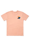 HEART ON FIRE ID PATCH CREW T-SHIRT; PALE PINK