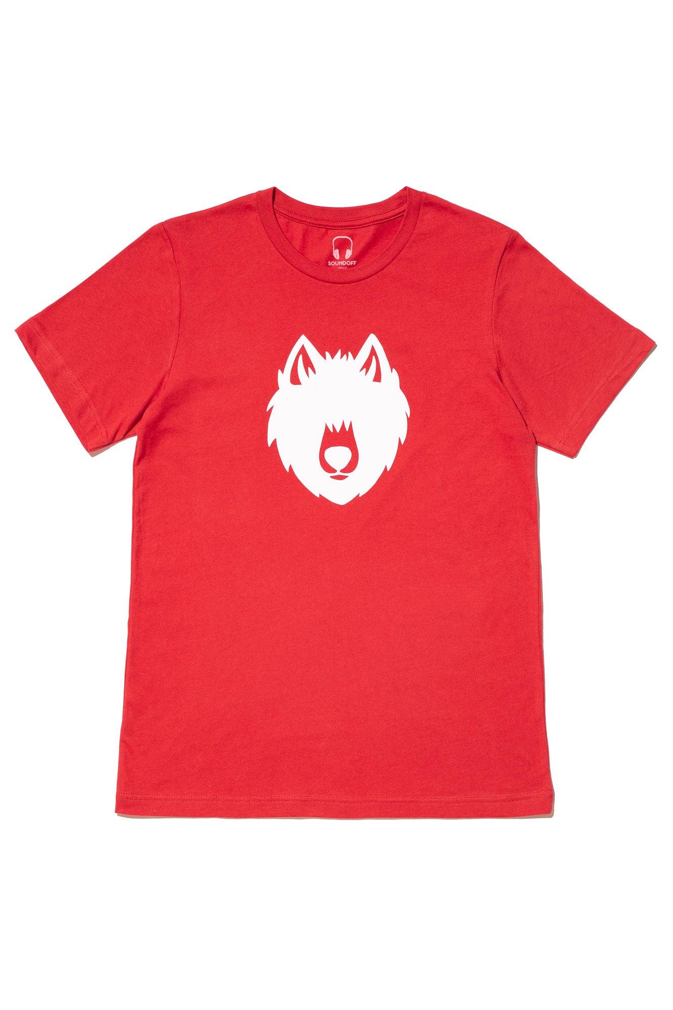 WOLF ICON CREW T-SHIRT; RED – soundoffdesign