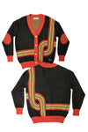 GROOVE LINES KNIT; BLACK & CHILI (MADE TO ORDER)