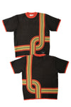 GROOVE LINES KNIT; BLACK & CHILI (MADE TO ORDER)
