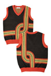 GROOVE LINES KNIT; BLACK & CHILI (MADE TO ORDER)