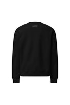 Black sweatshirt with a soundoff brand logo on the back against a white background