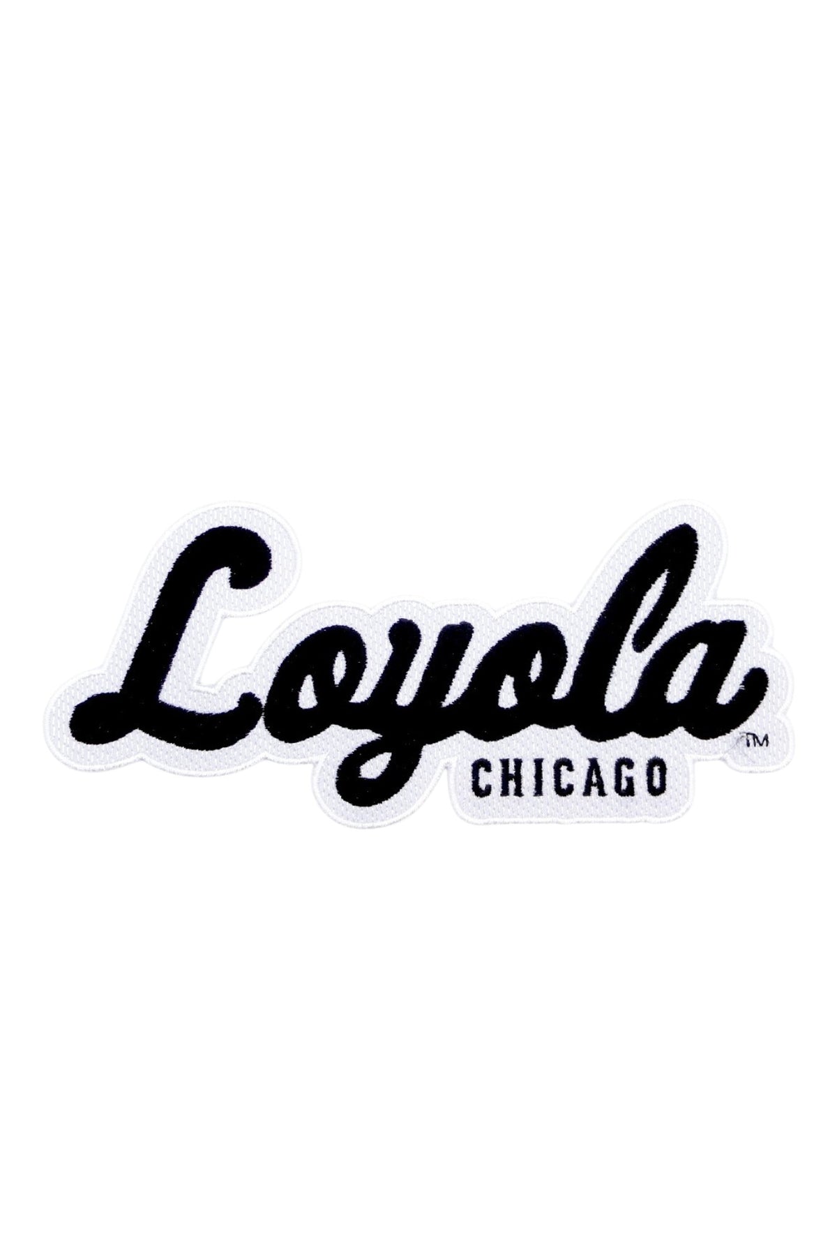 Loyola University Chicago Premium Script Logo Patch in Black and White by SOUNDOFF - front