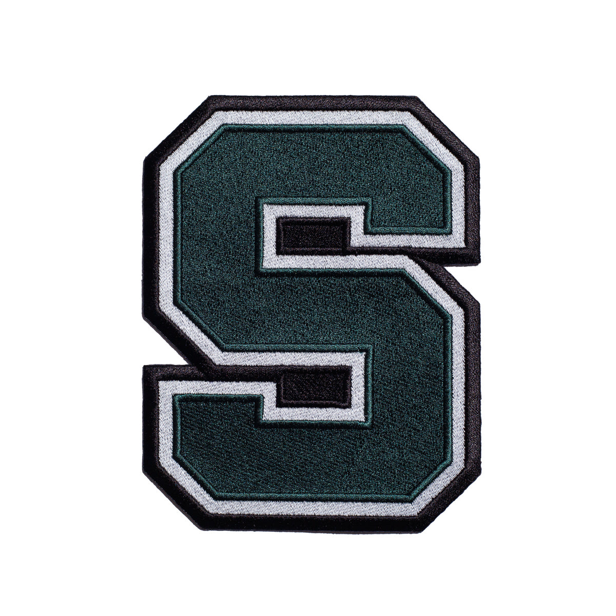 MICHIGAN STATE BLOCK S EMBROIDERED PATCH 4.6 x 6.0 INCH | VARSITY SIZE ...