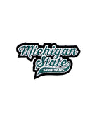 michigan state spartans script embroidered crest patch in spartan green white and black – official msu iron-on patch for apparel and accessories by soundoff