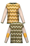 RETROWAVE KNIT; BEIGE & OLIVE (MADE TO ORDER)