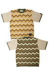RETROWAVE KNIT; BEIGE & OLIVE (MADE TO ORDER)