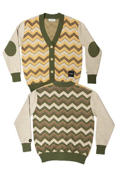 RETROWAVE KNIT; BEIGE & OLIVE (MADE TO ORDER)
