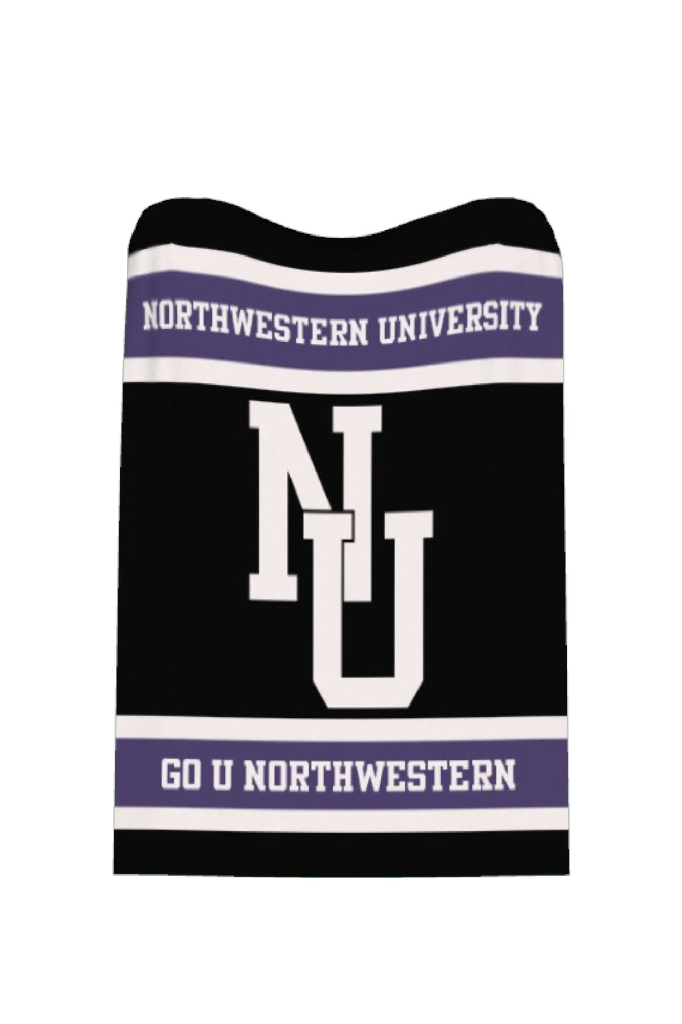 Northwestern University throw blanket featuring Bleach White NU Interlock graphic by SOUNDOFF