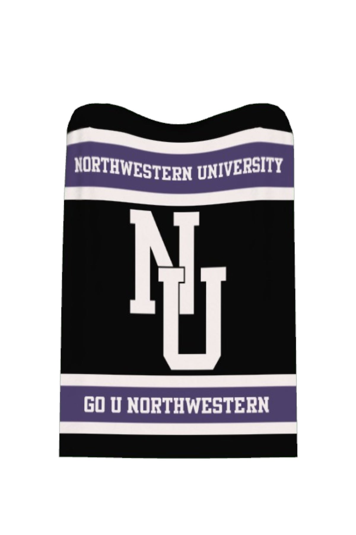 Northwestern University throw blanket featuring Bleach White NU Interlock graphic by SOUNDOFF