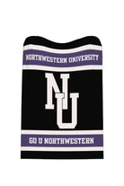 Northwestern University throw blanket featuring Bleach White NU Interlock graphic by SOUNDOFF