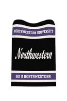 Northwestern University throw blanket featuring Bleach White Northwestern Script graphic by SOUNDOFF