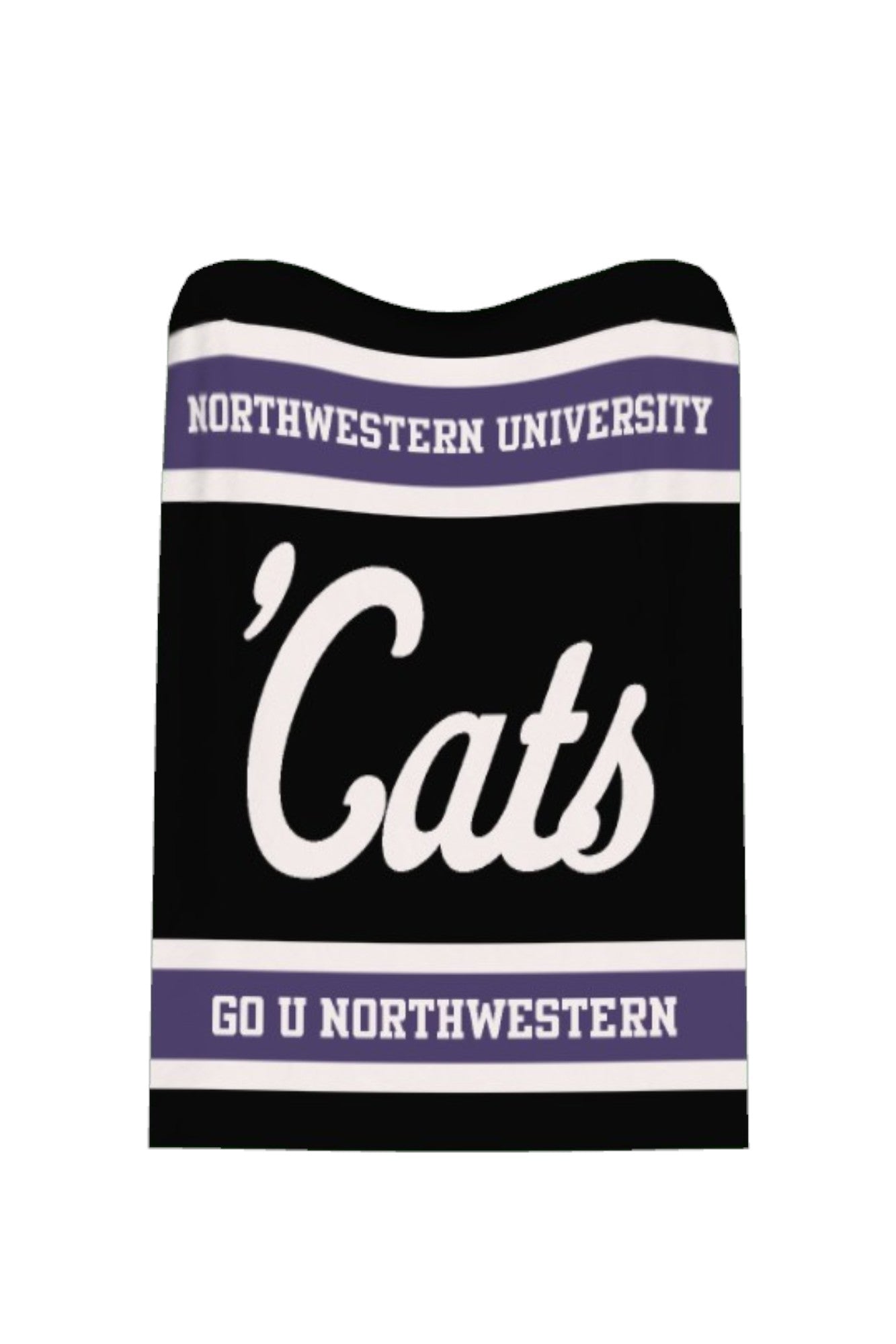 orthwestern University throw blanket featuring Bleach White 'Cats graphic by SOUNDOFF
