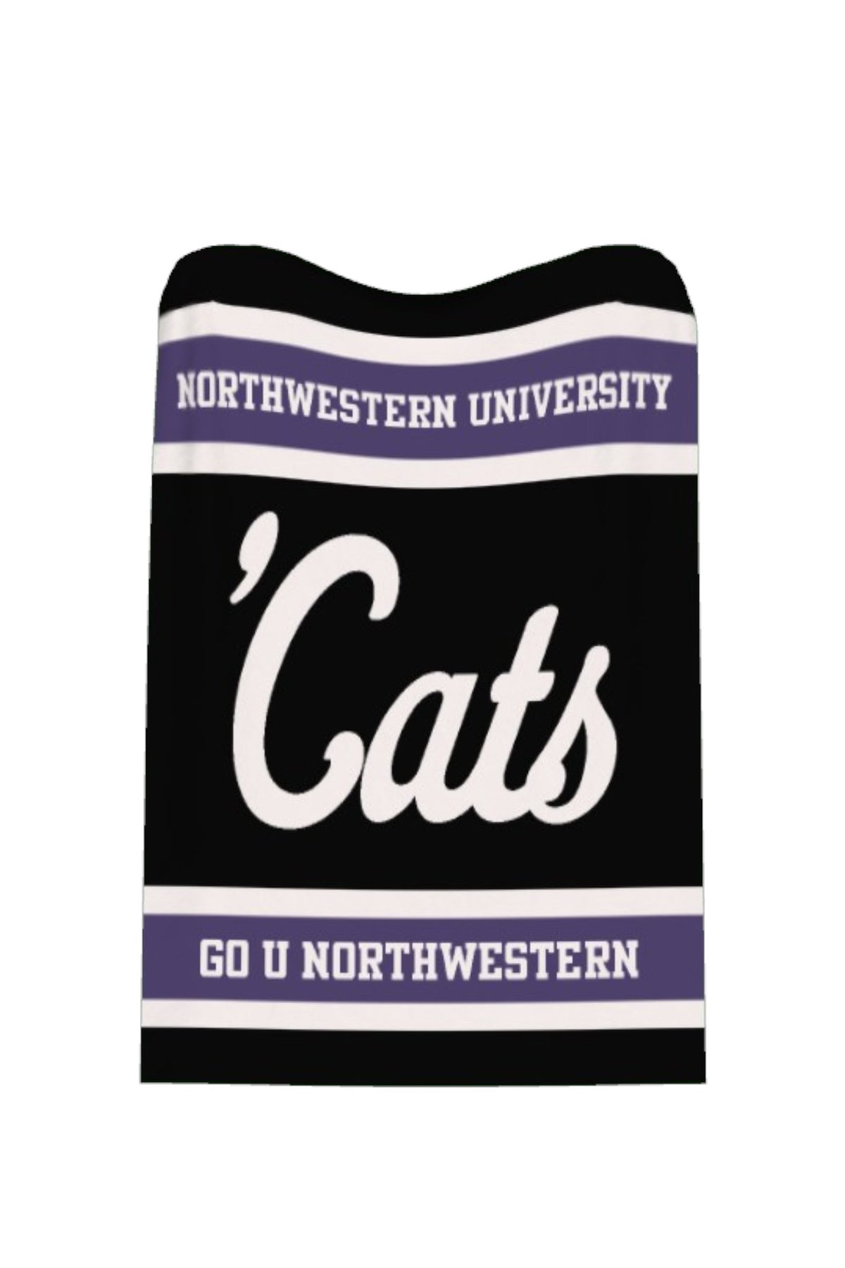 orthwestern University throw blanket featuring Bleach White 'Cats graphic by SOUNDOFF