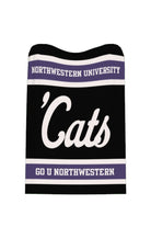 orthwestern University throw blanket featuring Bleach White 'Cats graphic by SOUNDOFF