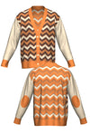 RETROWAVE KNIT; BEIGE & ORANGE (MADE TO ORDER)