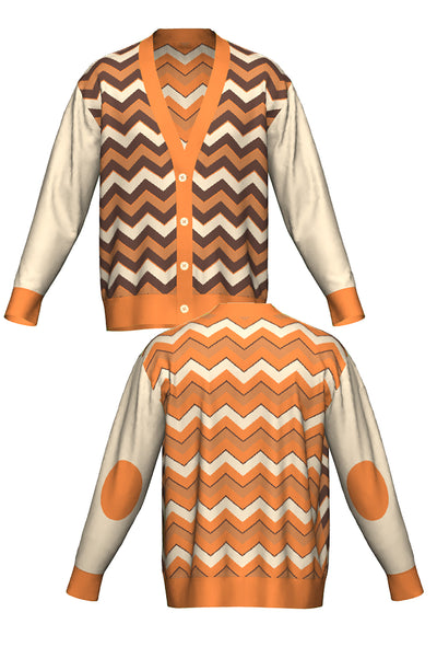RETROWAVE KNIT; BEIGE & ORANGE (MADE TO ORDER)