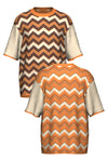 RETROWAVE KNIT; BEIGE & ORANGE (MADE TO ORDER)