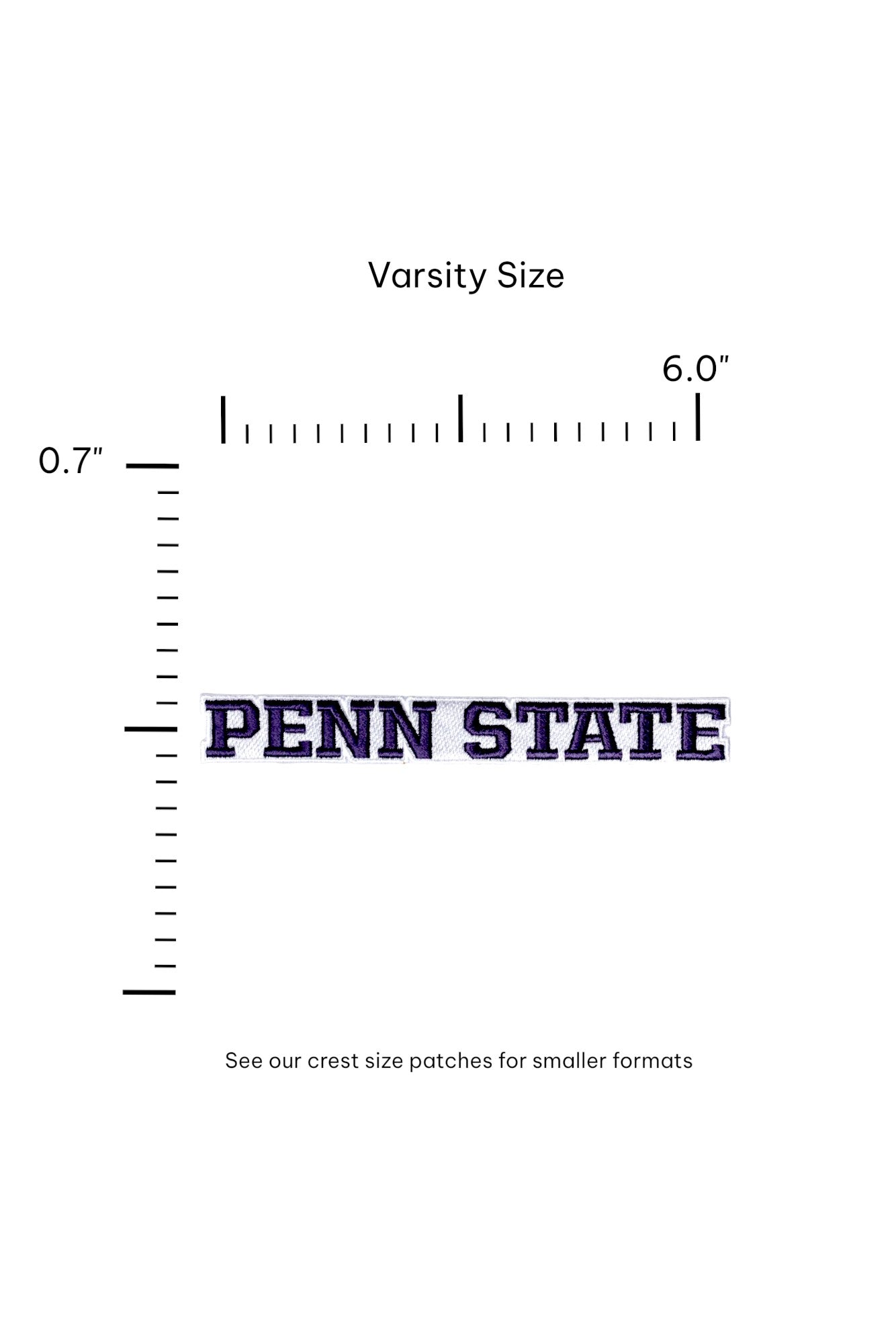 Penn State University Block Letter Embroidered Varsity Patch FRONT 6.0 x 0.7