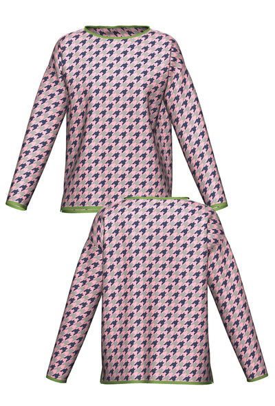 HOUNDSTOOTH KNIT; PINK & GRASS (MADE TO ORDER)
