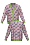 HOUNDSTOOTH KNIT; PINK & GRASS (MADE TO ORDER)