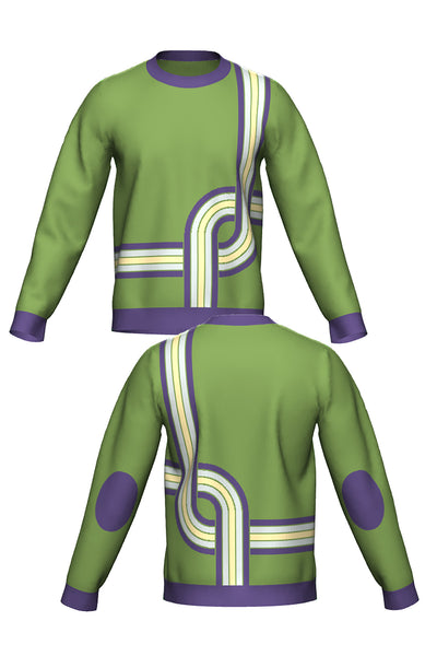 GROOVE LINES KNIT; GRASS & VIOLET (MADE TO ORDER)