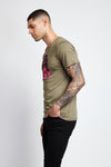 MAKE LOVE, NOT WAR; OLIVE TRIBLEND T-SHIRT